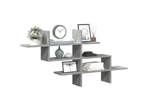 Étagère flottante, étagère murale gris béton 124,5x18x60,5 cm bois d'ingénierie cf42335