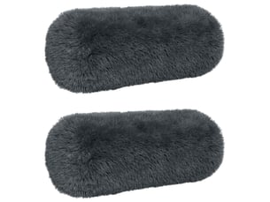Lot de 2 coussins avec oreiller, coussins décoratifs heerlen anthracite fleece pv cf50374