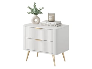 Table de chevet baari, 2 tiroirs, 63x38x55h cm blanc