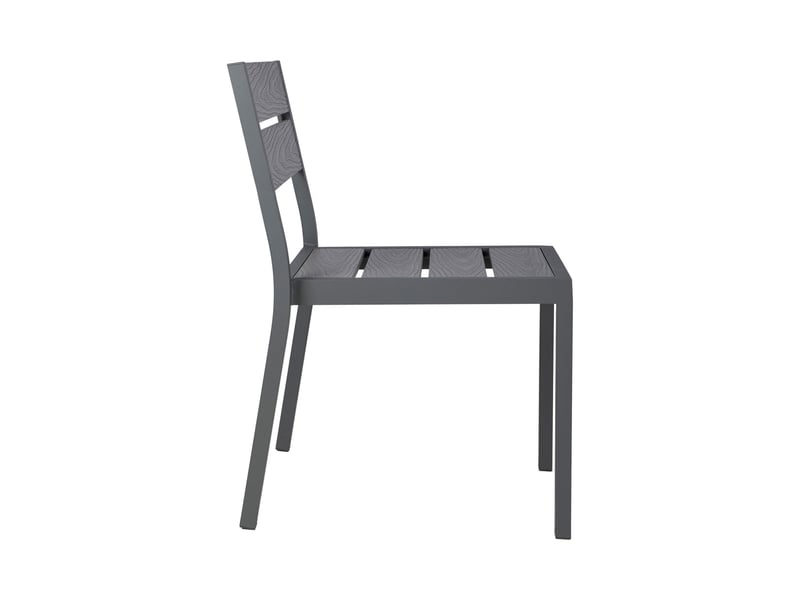  Lot de 2 chaises en aluminium et bois gris  - Conforama D