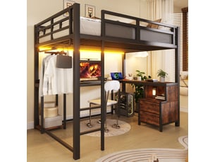 Lit mezzanine 140x200 cm <strong></strong>  <strong>Radiant Stride</strong> coloris noir