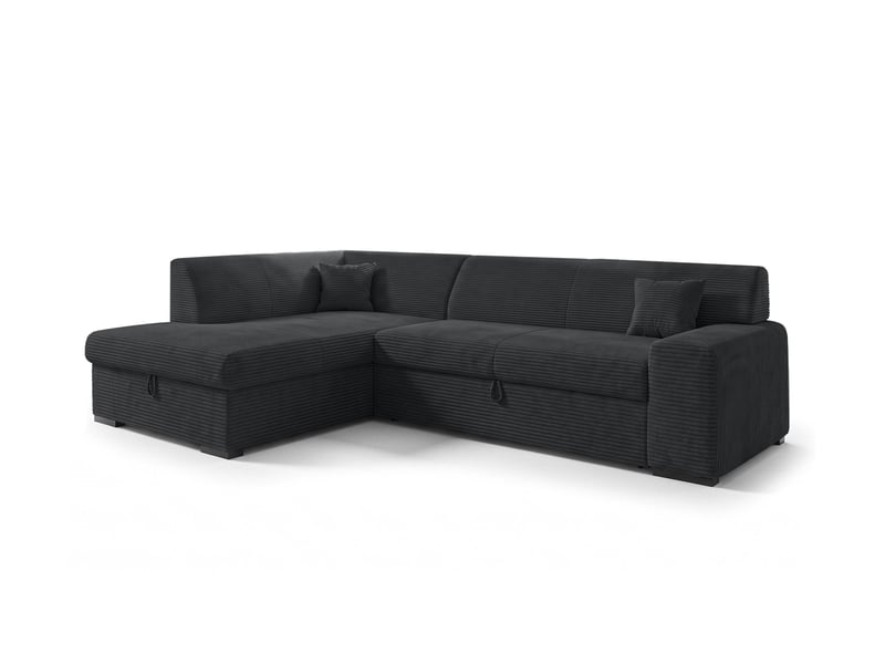 Canapé d'angle convertible lucera 260 cm avec coffre – noir Lucera - Conforama A