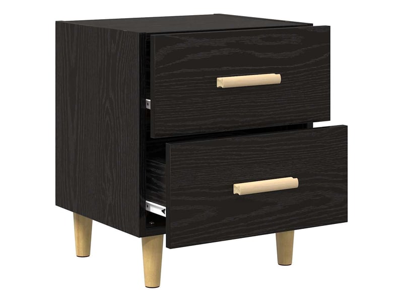  Table de chevet - table de lit 2 pc chêne noir 40 x 35 x 47.5cm  - Conforama D