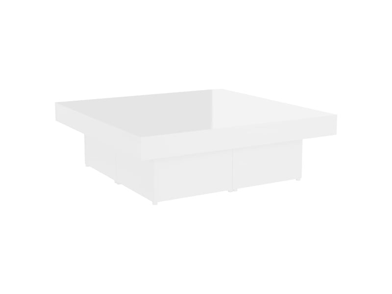  Table basse rectangulaire | table de salon blanc brillant 90x90x28 cm bois d'ingénierie  - Conforama A