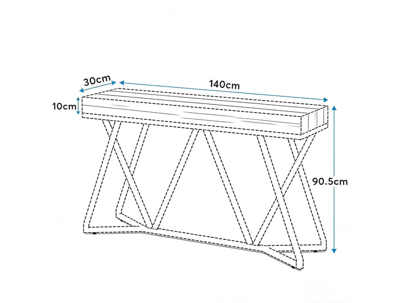 Table basse industrielle 140 cm effet bois et métal evryae - Conforama E