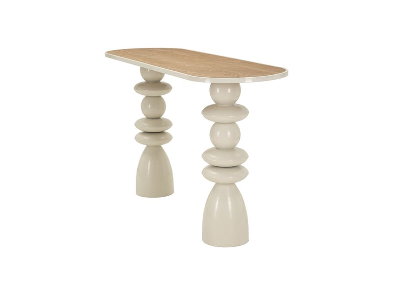  Console totem en métal pila 150cm crème  - Conforama E