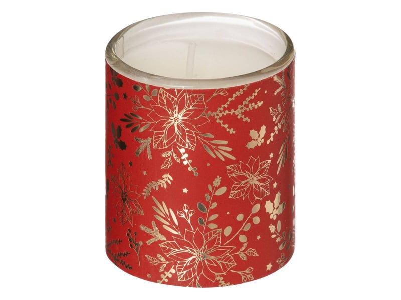  Lot de 6 bougies parfumées 40 gr avec pot verre rouge  - Conforama C