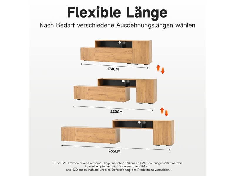  Meuble tv avec rangement, design contemporain modulaire en bois et noir meuble tv industriel  - Conforama E