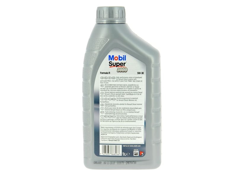 Huile moteur 5w-30 synthétique - mobil - super 3000 - formula-r -bidon 1l - haute performance anti-  - Conforama B