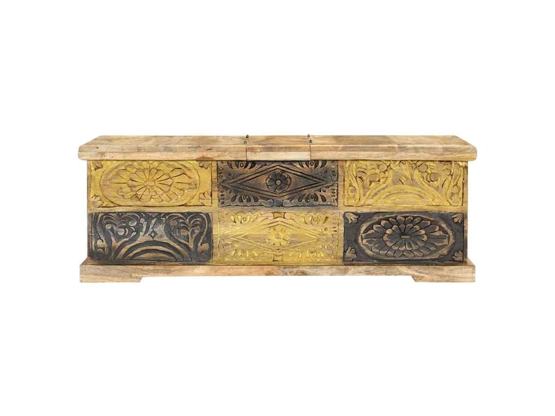  Table basse - table de salon - table à thé 100x50x35 cm bois de manguier massif  - Conforama A