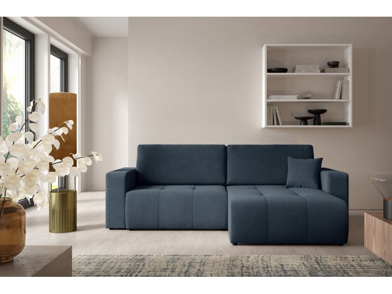  Canapé d'angle convertible molinio l bleu  - Conforama B