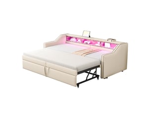 Lit gigogne 90x200 cm VIVRYN coloris beige