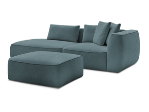 Canapé droit fixe BOBOCHIC LEOPOLD 4 places Tissu bleu