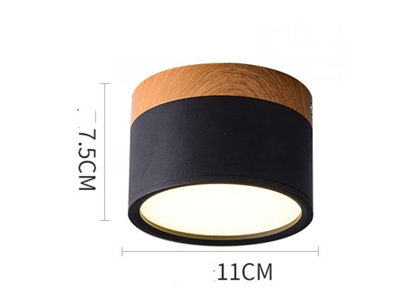  Spot en saillie led plafonnier ø11x75mm blanc chaud grain de bois  - Conforama B