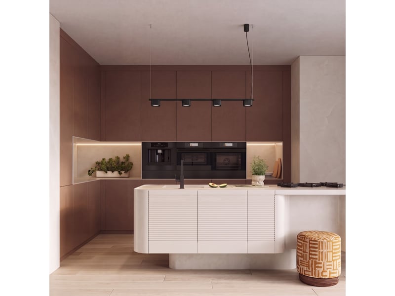  Lustre riff 4 noir gx53 aluminium moderne 208x122x10cm SL.3048 - Conforama B