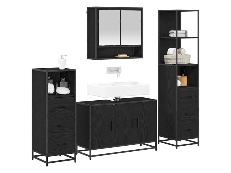  Ensemble de mobilier de salle de bain 3 pc chêne artisanal cf64303  - Conforama C