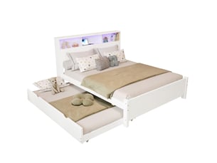 Lit gigogne 120x200cm VIVRYN   coloris blanc