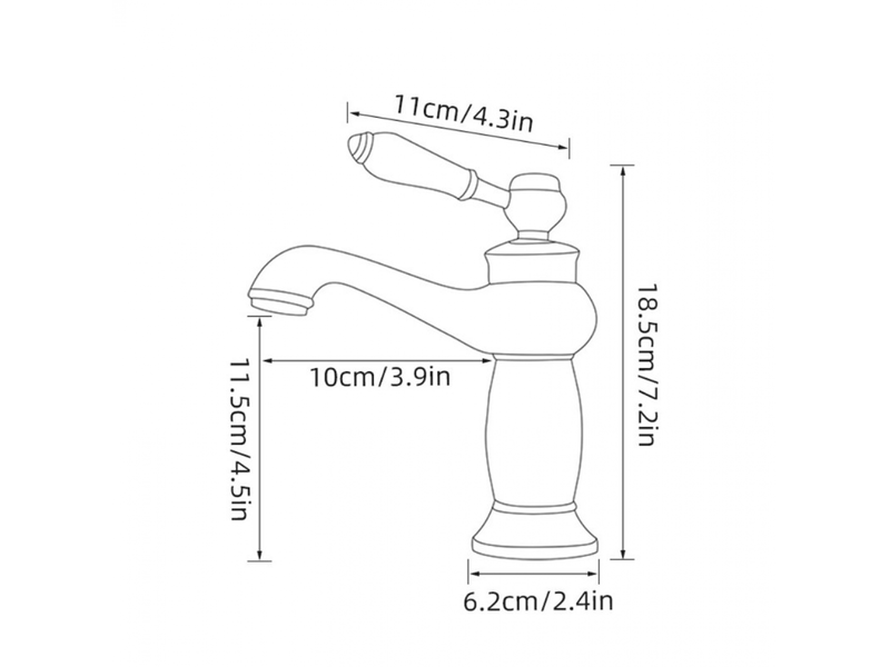  (chrome)avec tuyau de 60 cm,céramique antique laiton robinet lavabo la salle de bains robinet bleu et blanc en porcelaine à long cou  - Conforama B