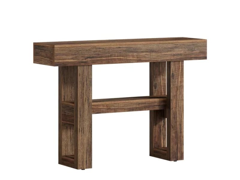  Table console 105x30x80 cm design campagne mdf marron  - Conforama A