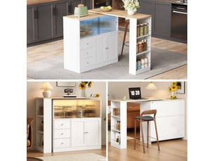 Bar coloris blanc CozyNest - 172 cm