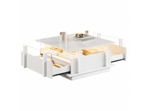 Table basse carré(e) coloris blanc   - 70 cmx70 cm