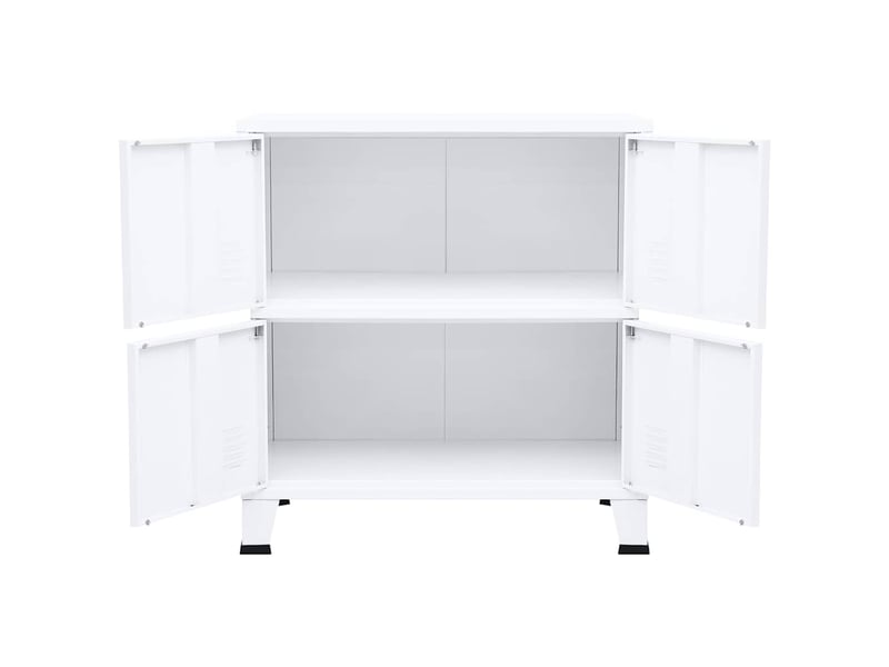  Coffre de rangement, boîte de rangement de rangement industriel blanc 75x40x80 cm acier  - Conforama E