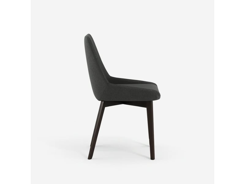  Lot de 4 chaises de salle à manger rembourrées en tissu erythea - gris foncé  - Conforama E