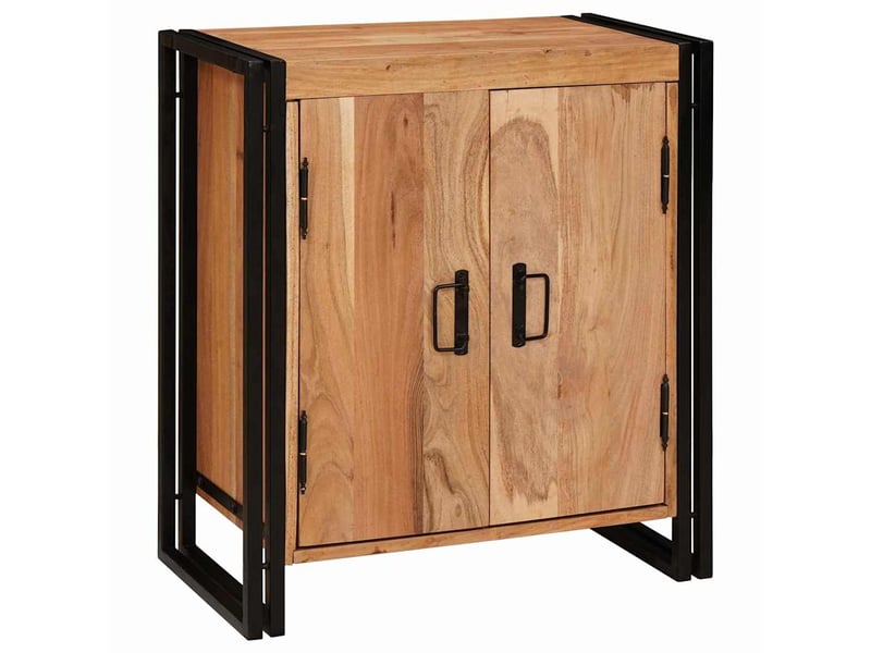  Table de chevet marron 66 x 35 x 76 cm bois d'acacia massif  - Conforama B