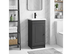 Meuble salle de bain avec évier, meuble de rangement noir 42x40x84.5 cm shl9881