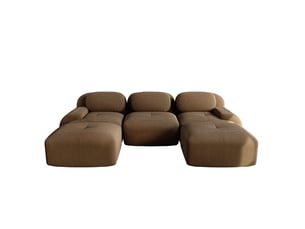 Canapé modulable modenvie en u 3 places 298 x 178 x 70 cm velours côtelé marron