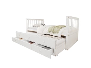 Lit gigogne 90x200 cm <strong>STILVORA</strong>  <strong></strong> coloris blanc
