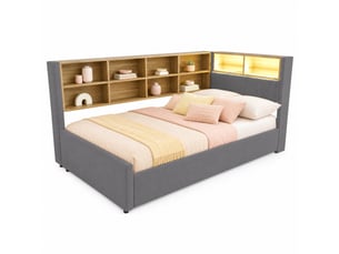 Lit gigogne 2x90x200 cm ULQENI coloris gris