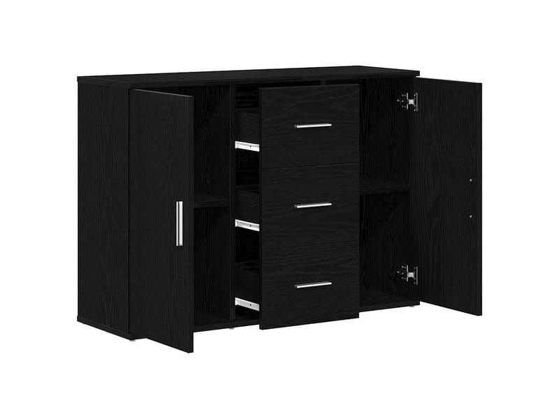  Buffet - bahut - meuble de rangement chêne noir 91x29,5x65 cm bois d'ingénierie  - Conforama E