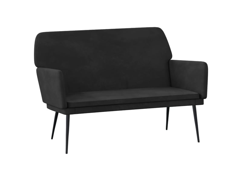  Banc chambre, banc de lit noir 108x79x79 cm velours shl51208  - Conforama A
