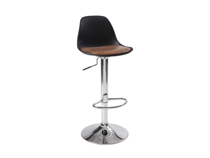  Lot de 2 tabourets de bar vintage réglables pivotants, assise simili cuir marron SIG+ noir marron  - Conforama D