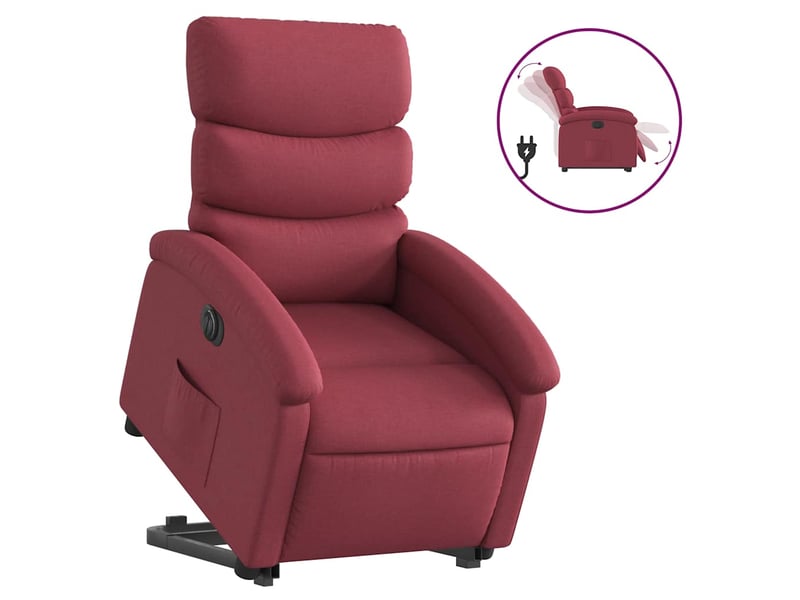 Fauteuil de bureau, fauteuil inclinable électrique rouge bordeaux tissu shl5645  - Conforama A