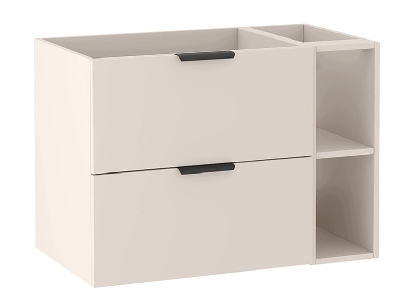  Meuble sous vasque suspendu avec étagère luna cachemire mat 80 cm  - Conforama A
