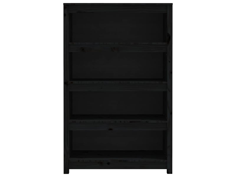  Bibliothèque, meuble de rangement salon noir 80x35x126 cm bois de pin massif  - Conforama D