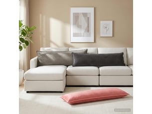 Coussin avec oreiller, coussin décoratifs houten gris foncé 40 x 145 cm fløjl cf51337