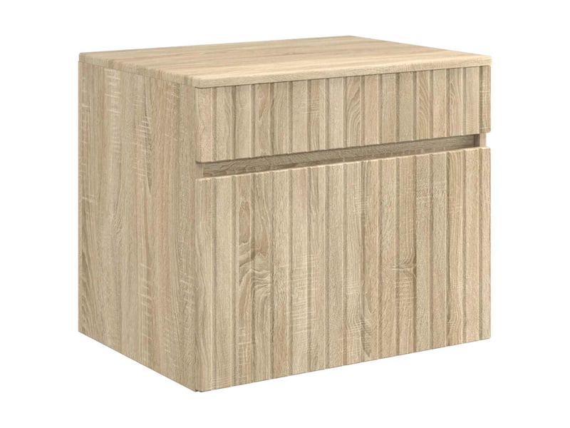  Cabinet salle de bain mural, meuble de rangement chêne sonoma 59x44.5x50 cm  - Conforama A
