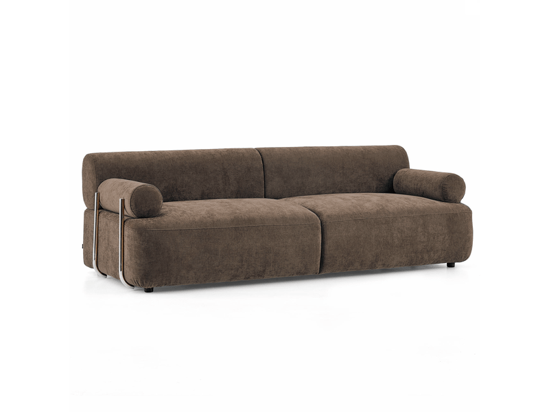  Canapé 3 places en tissu tramé toucher doux taupe volta 1VOL3PTTTP - Conforama A