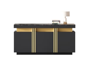 Buffet 3 porte(s) STILVORA - 140 cm coloris noir