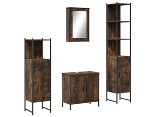 Ensemble de meubles de salle de bain 4 pcs chêne fumé bois cf63859
