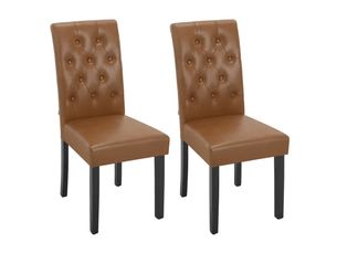 Lot de 2 chaises de salle à manger,42x49x99 cm,avec dossier haut,similicuir,marron