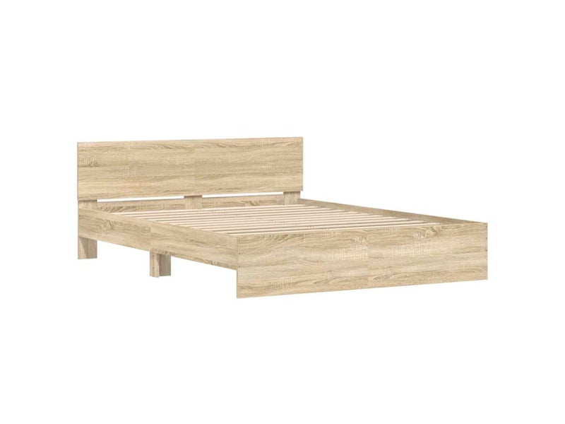 Lit double- lit adulte -  cadre de lit sans matelas chêne sonoma 140x190 cm  - Conforama C