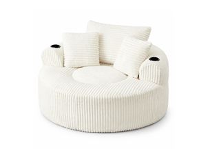 Fauteuil fixe NECHE 142X142X85cm Velours côtelé beige vendu A l'unité