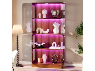 Vitrine coloris beige PEXCHO - 80 cmx170 cm
