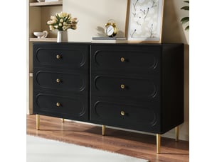 Buffet 0 porte(s) 6 tiroir(s) <strong>DESVIAE</strong> <strong></strong> - 120 cm coloris noir