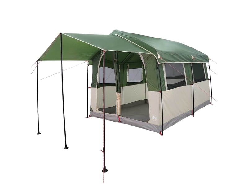  Tente de camping, tente familiale 4 personnes vert et blanc  - Conforama A