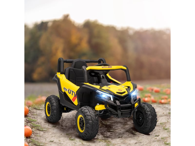Voiture électrique enfants utv 12 v, buggy électrique enfants avec télécommande, 96 x 61 x 56 cm, jaune - Conforama D